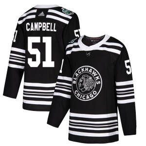 Youth Adidas Chicago Blackhawks Brian Campbell Black 2019 Winter Classic Jersey - Authentic