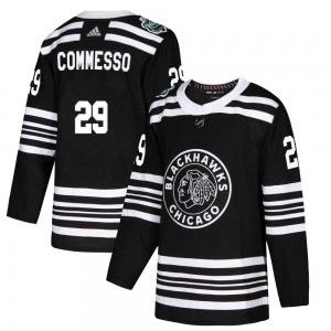 Youth Adidas Chicago Blackhawks Drew Commesso Black 2019 Winter Classic Jersey - Authentic