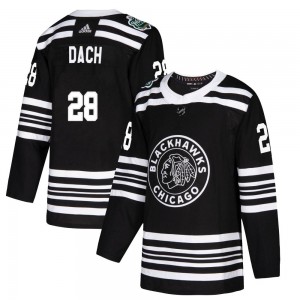 Youth Adidas Chicago Blackhawks Colton Dach Black 2019 Winter Classic Jersey - Authentic