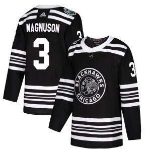 Youth Adidas Chicago Blackhawks Keith Magnuson Black 2019 Winter Classic Jersey - Authentic
