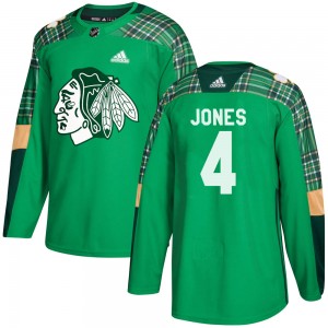 Men's Adidas Chicago Blackhawks Seth Jones Green St. Patrick's Day Practice Jersey - Authentic