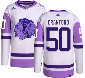 Men's Adidas Chicago Blackhawks Corey Crawford Hockey Fights Cancer Jersey - Authentic