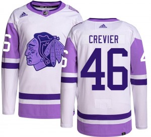Men's Adidas Chicago Blackhawks Louis Crevier Hockey Fights Cancer Jersey - Authentic