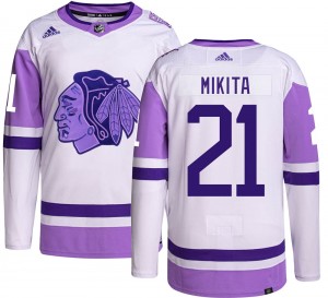 Men's Adidas Chicago Blackhawks Stan Mikita Hockey Fights Cancer Jersey - Authentic