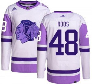 Men's Adidas Chicago Blackhawks Filip Roos Hockey Fights Cancer Jersey - Authentic