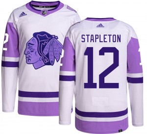 Men's Adidas Chicago Blackhawks Pat Stapleton Hockey Fights Cancer Jersey - Authentic