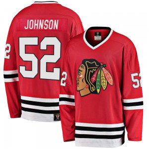 Men's Fanatics Branded Chicago Blackhawks Reese Johnson Red Breakaway Heritage Jersey - Premier