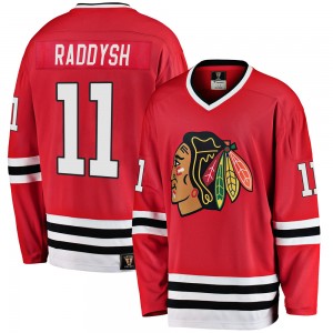 Men's Fanatics Branded Chicago Blackhawks Taylor Raddysh Red Breakaway Heritage Jersey - Premier