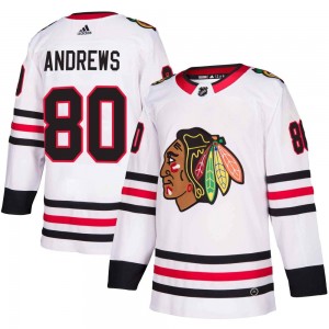 Men's Adidas Chicago Blackhawks Zach Andrews White Away Jersey - Authentic