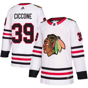 Men's Adidas Chicago Blackhawks Enrico Ciccone White Away Jersey - Authentic