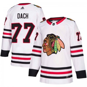 Men's Adidas Chicago Blackhawks Kirby Dach White Away Jersey - Authentic
