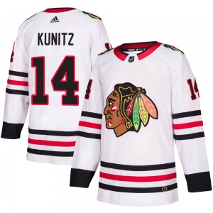 Men's Adidas Chicago Blackhawks Chris Kunitz White Away Jersey - Authentic