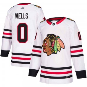 Men's Adidas Chicago Blackhawks Dylan Wells White Away Jersey - Authentic