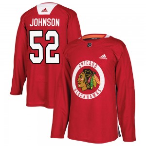 Youth Adidas Chicago Blackhawks Reese Johnson Red Home Practice Jersey - Authentic