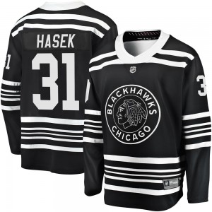 Youth Fanatics Branded Chicago Blackhawks Dominik Hasek Black Breakaway Alternate 2019/20 Jersey - Premier