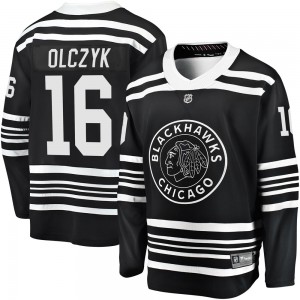 Youth Fanatics Branded Chicago Blackhawks Ed Olczyk Black Breakaway Alternate 2019/20 Jersey - Premier