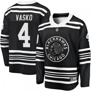 Youth Fanatics Branded Chicago Blackhawks Elmer Vasko Black Breakaway Alternate 2019/20 Jersey - Premier