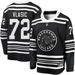 Youth Fanatics Branded Chicago Blackhawks Alex Vlasic Black Breakaway Alternate 2019/20 Jersey - Premier