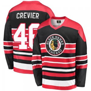 Men's Fanatics Branded Chicago Blackhawks Louis Crevier Red/Black Breakaway Heritage Jersey - Premier