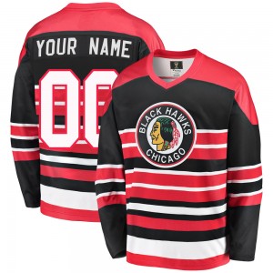Men's Fanatics Branded Chicago Blackhawks Custom Red/Black Custom Breakaway Heritage Jersey - Premier