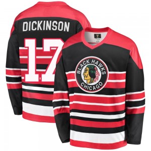 Men's Fanatics Branded Chicago Blackhawks Jason Dickinson Red/Black Breakaway Heritage Jersey - Premier