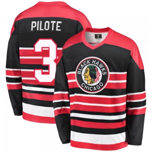 Men's Fanatics Branded Chicago Blackhawks Pierre Pilote Red/Black Breakaway Heritage Jersey - Premier