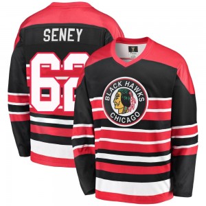 Men's Fanatics Branded Chicago Blackhawks Brett Seney Red/Black Breakaway Heritage Jersey - Premier