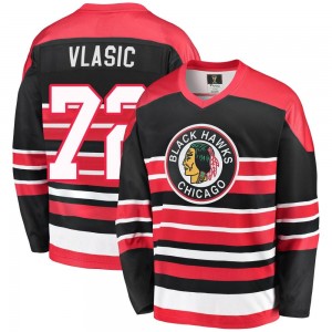 Men's Fanatics Branded Chicago Blackhawks Alex Vlasic Red/Black Breakaway Heritage Jersey - Premier