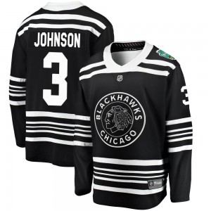 Youth Fanatics Branded Chicago Blackhawks Jack Johnson Black 2019 Winter Classic Jersey - Breakaway