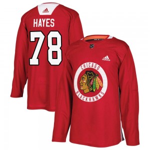 Men's Adidas Chicago Blackhawks Gavin Hayes Red Home Practice Jersey - Authentic