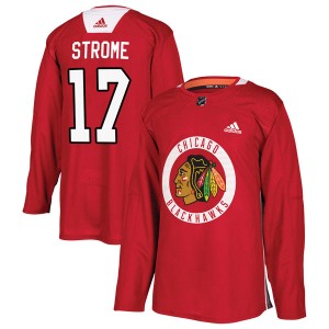 Men's Adidas Chicago Blackhawks Dylan Strome Red Home Practice Jersey - Authentic