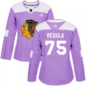 Women's Adidas Chicago Blackhawks Alec Regula Purple Fights Cancer Practice Jersey - Authentic