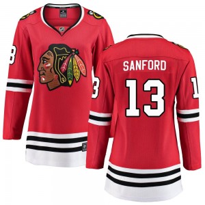 Women's Fanatics Branded Chicago Blackhawks Zach Sanford Red Home Jersey - Breakaway
