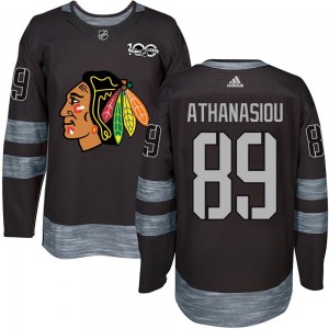Men's Chicago Blackhawks Andreas Athanasiou Black 1917-2017 100th Anniversary Jersey - Authentic