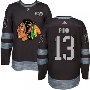 Youth Chicago Blackhawks CM Punk Black 1917-2017 100th Anniversary Jersey - Authentic