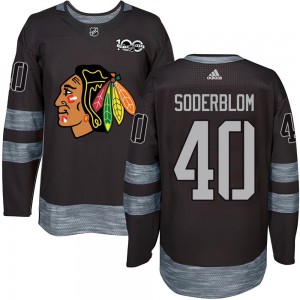 Youth Chicago Blackhawks Arvid Soderblom Black 1917-2017 100th Anniversary Jersey - Authentic