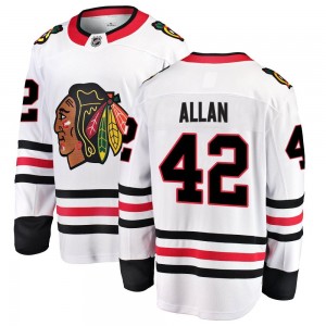 Youth Fanatics Branded Chicago Blackhawks Nolan Allan White Away Jersey - Breakaway