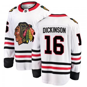 Youth Fanatics Branded Chicago Blackhawks Jason Dickinson White Away Jersey - Breakaway