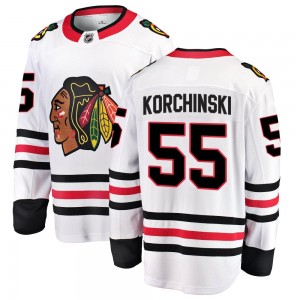Youth Fanatics Branded Chicago Blackhawks Kevin Korchinski White Away Jersey - Breakaway