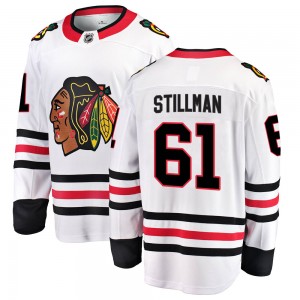 Youth Fanatics Branded Chicago Blackhawks Riley Stillman White Away Jersey - Breakaway
