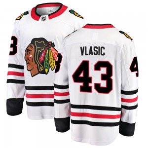 Youth Fanatics Branded Chicago Blackhawks Alex Vlasic White Away Jersey - Breakaway