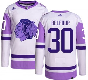 Youth Adidas Chicago Blackhawks ED Belfour Hockey Fights Cancer Jersey - Authentic