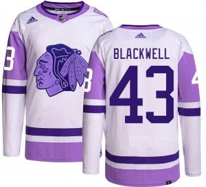 Youth Adidas Chicago Blackhawks Colin Blackwell Black Hockey Fights Cancer Jersey - Authentic