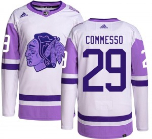Youth Adidas Chicago Blackhawks Drew Commesso Hockey Fights Cancer Jersey - Authentic