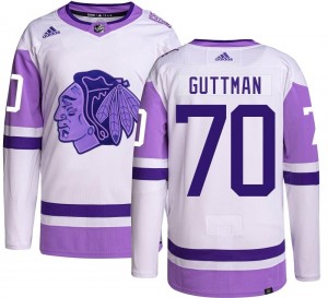 Youth Adidas Chicago Blackhawks Cole Guttman Hockey Fights Cancer Jersey - Authentic