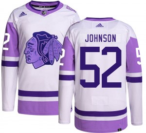 Youth Adidas Chicago Blackhawks Reese Johnson Hockey Fights Cancer Jersey - Authentic