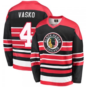 Youth Fanatics Branded Chicago Blackhawks Elmer Vasko Red/Black Breakaway Heritage Jersey - Premier