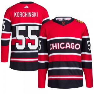 Men's Adidas Chicago Blackhawks Kevin Korchinski Red Reverse Retro 2.0 Jersey - Authentic