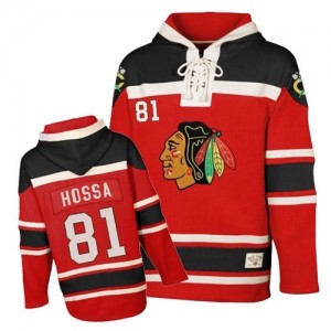 Youth Chicago Blackhawks Marian Hossa Red Old Time Hockey Sawyer Hooded Sweatshirt - Authentic