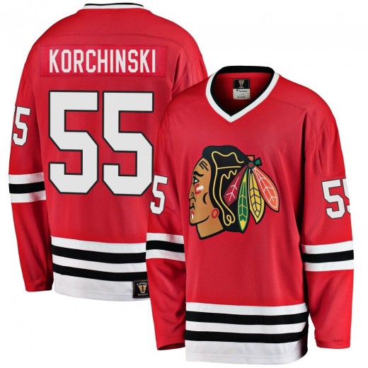 Youth Fanatics Branded Chicago Blackhawks Kevin Korchinski Red Breakaway Heritage Jersey - Premier